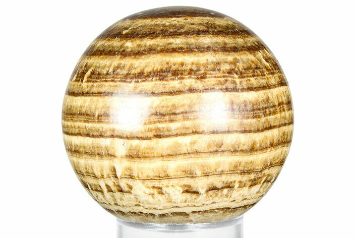 Polished Banded Aragonite Sphere - Peru #363413